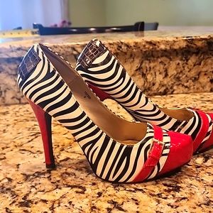 Zebra Print with Red Tip Toe